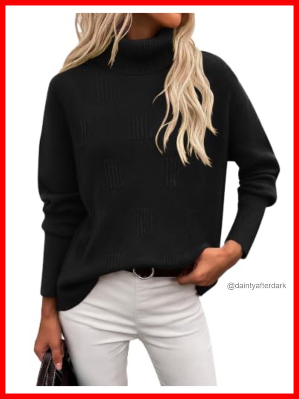 Turtleneck Sweater Long Sleeve Ribbed Knit Pullover Fall Winter Top